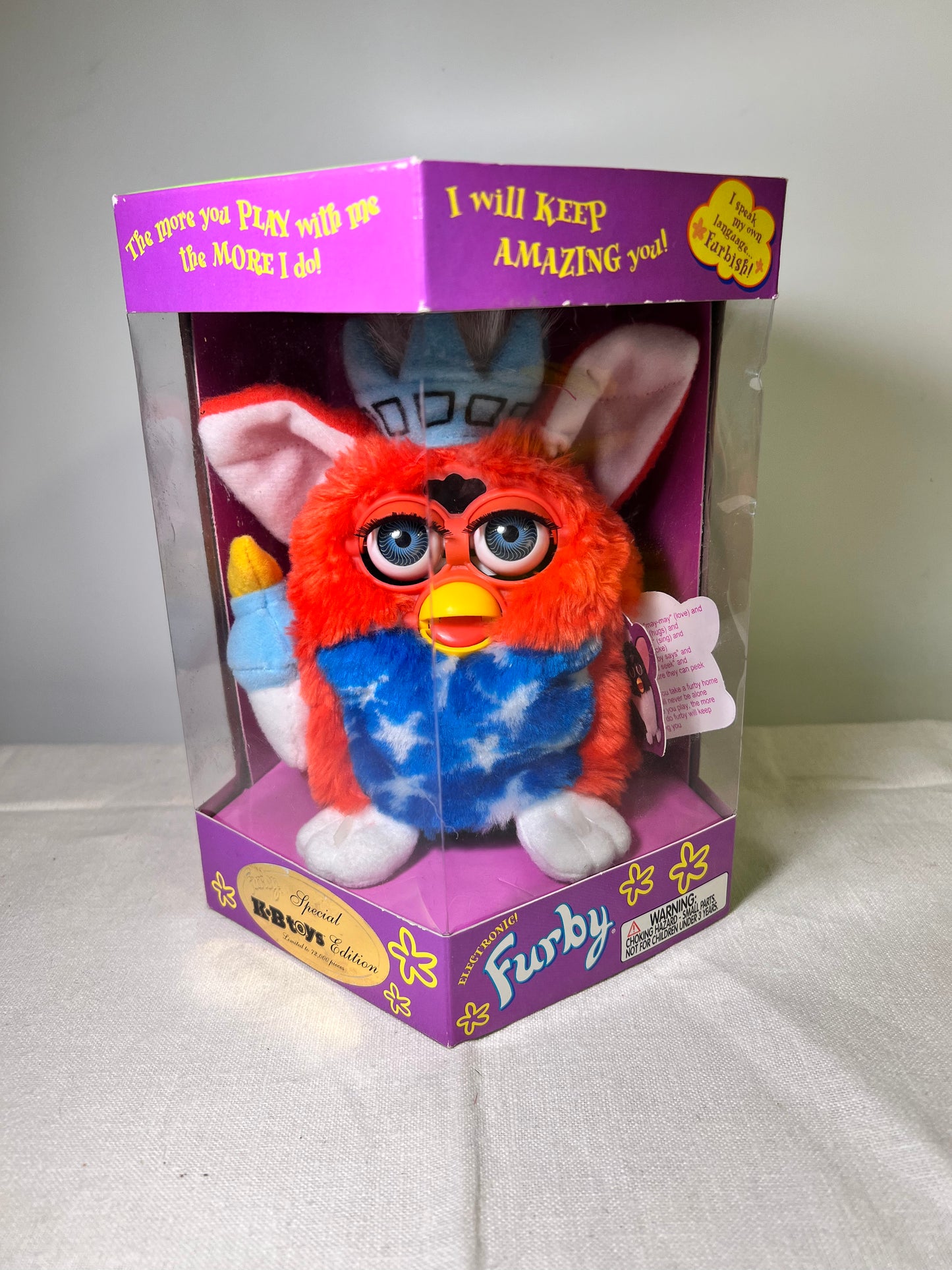 Furby-Tiger Electronics- Red, White, and Blue- limited edition- 1999- model 70-800