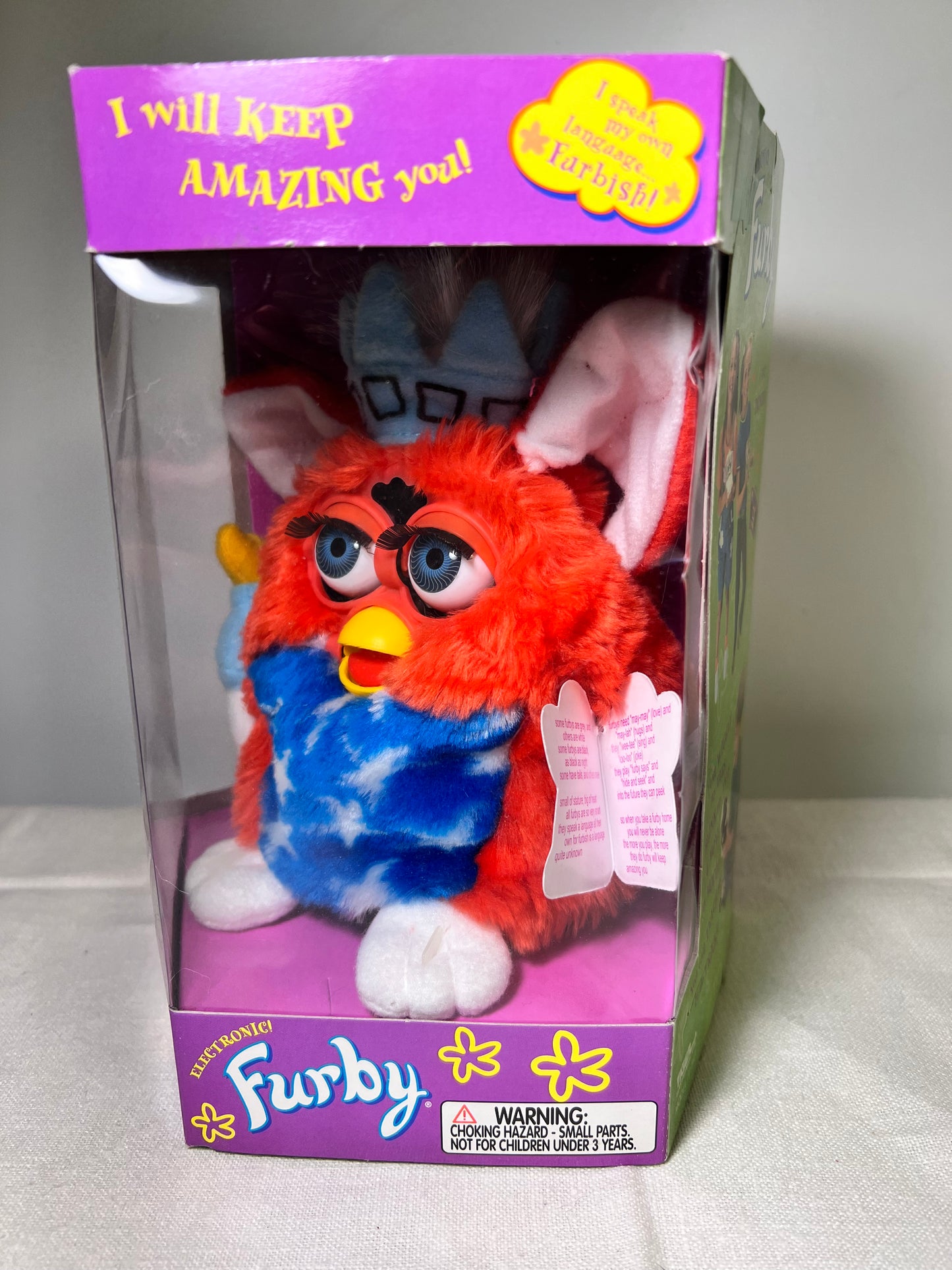 Furby-Tiger Electronics- Red, White, and Blue- limited edition- 1999- model 70-800