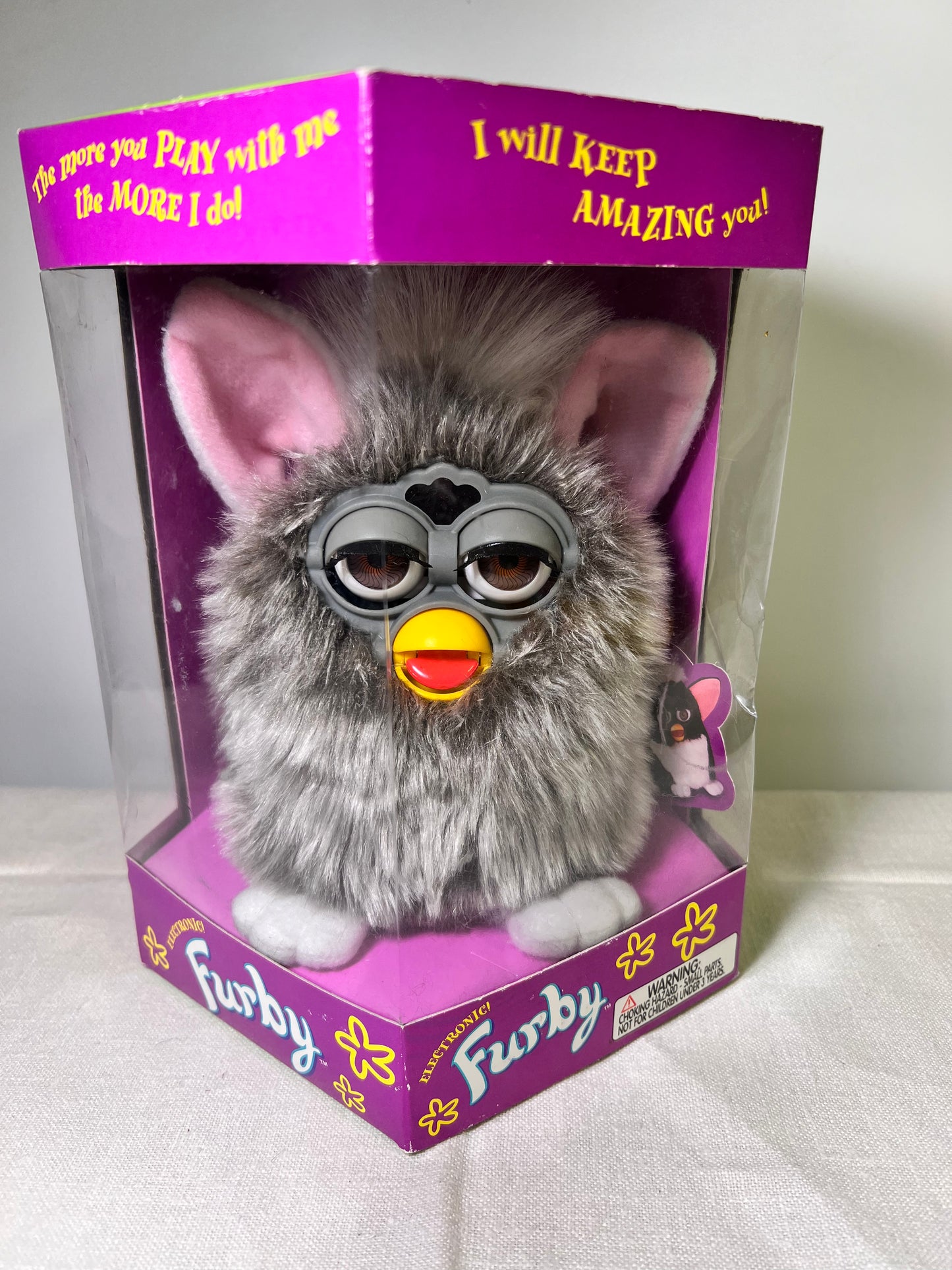 Furby- Tiger Electronics- Grey with Brown Eyes-model 70-800- NIB- 1998