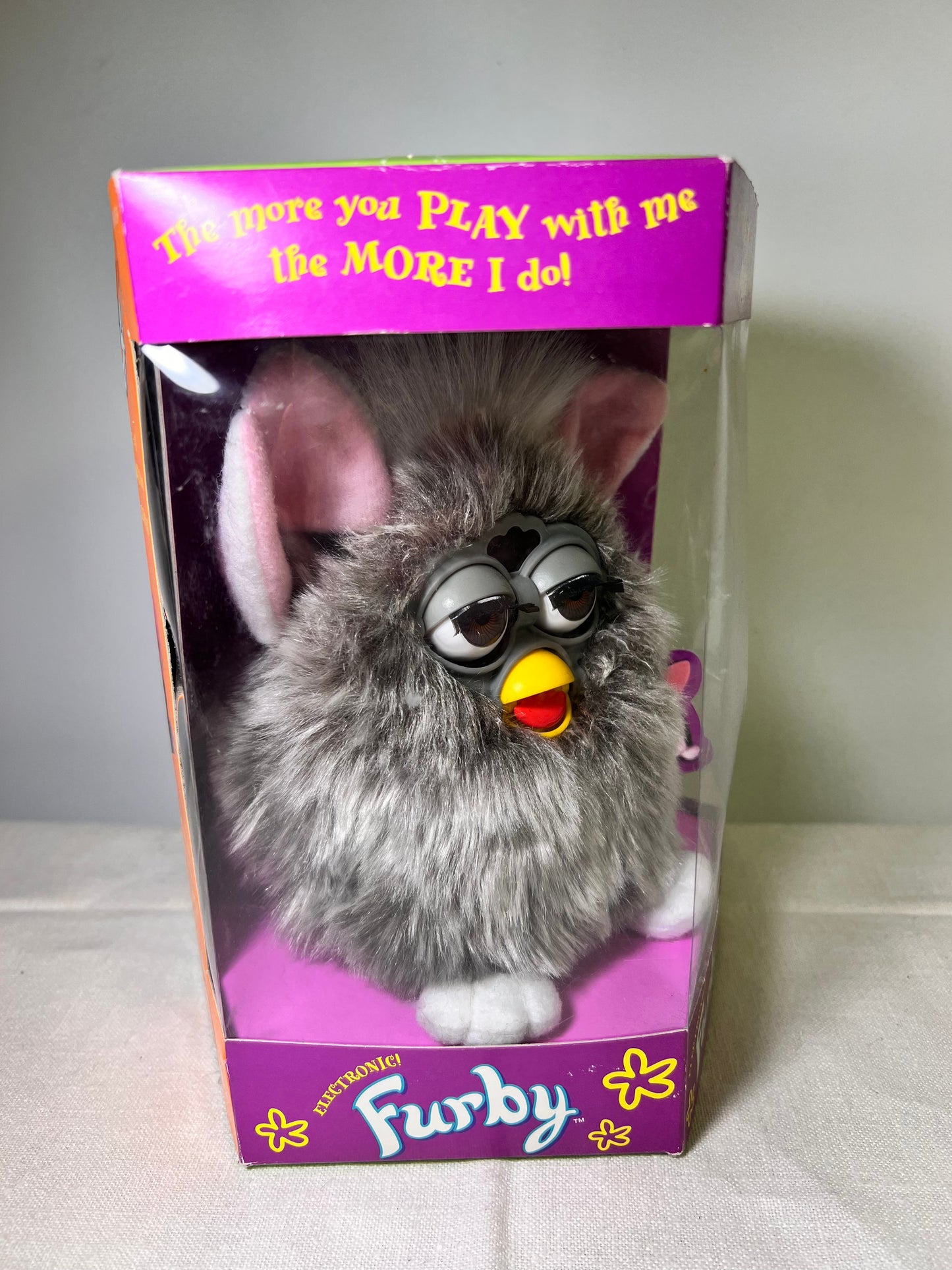 Furby- Tiger Electronics- Grey with Brown Eyes-model 70-800- NIB- 1998