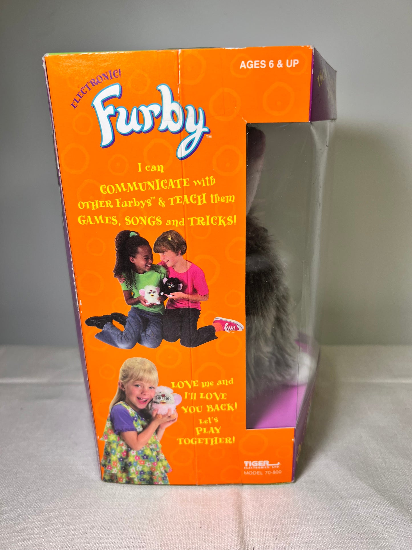 Furby- Tiger Electronics- Grey with Brown Eyes-model 70-800- NIB- 1998