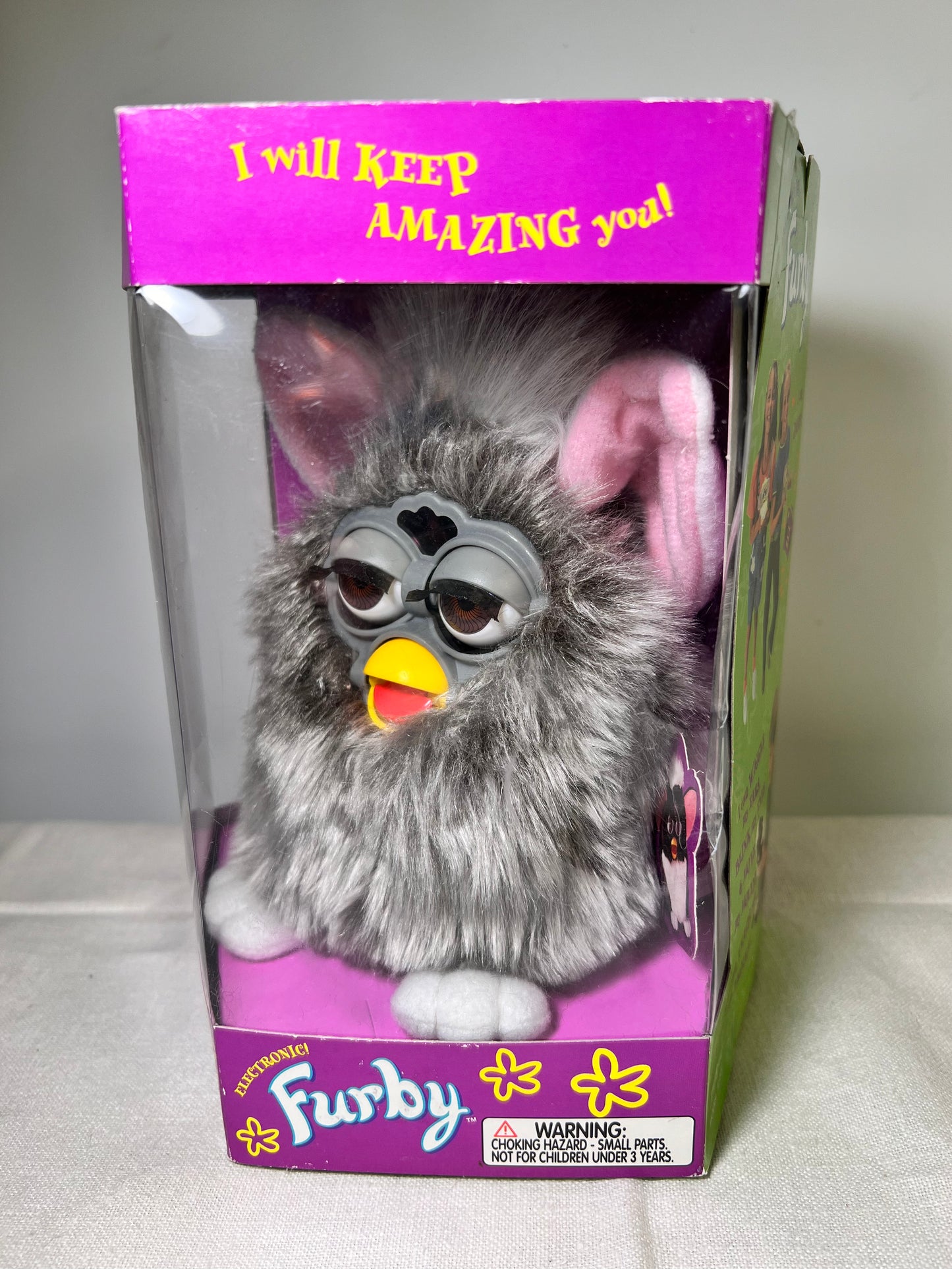 Furby- Tiger Electronics- Grey with Brown Eyes-model 70-800- NIB- 1998