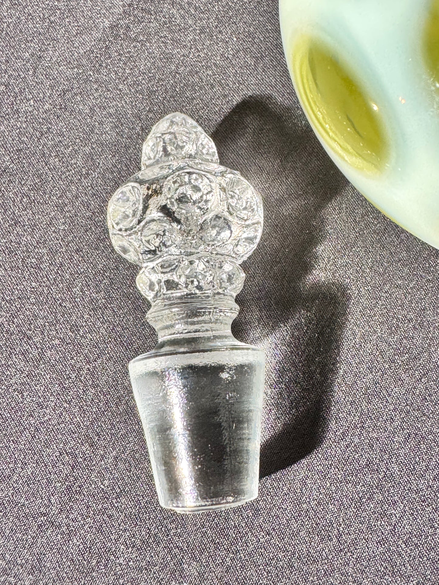 Uranium- Fenton- Cruet - Yellow Opalescent- Coin Dot - “Thumbprint” - Vaseline Glass- Vintage