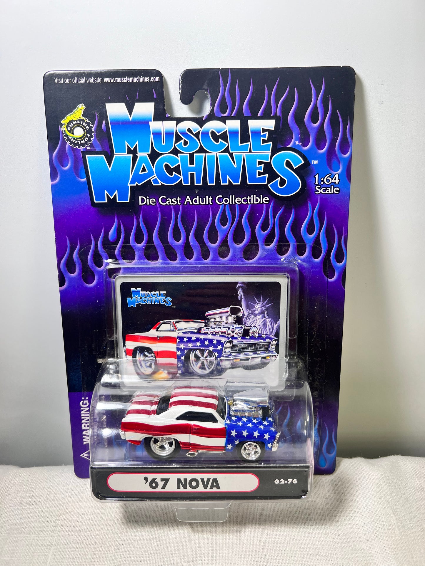 Muscle Machine- ‘67 Nova - 02-76 - die cast 1:64 scale - American Flag