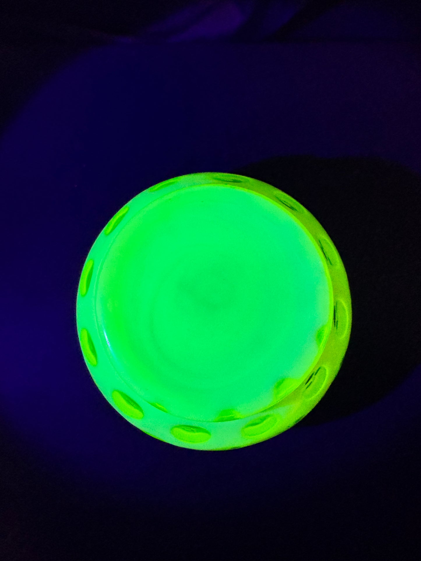 Uranium- Fenton- Vase - Yellow Opalescent- Coin Dot - “Thumbprint” - Vaseline Glass- Vintage