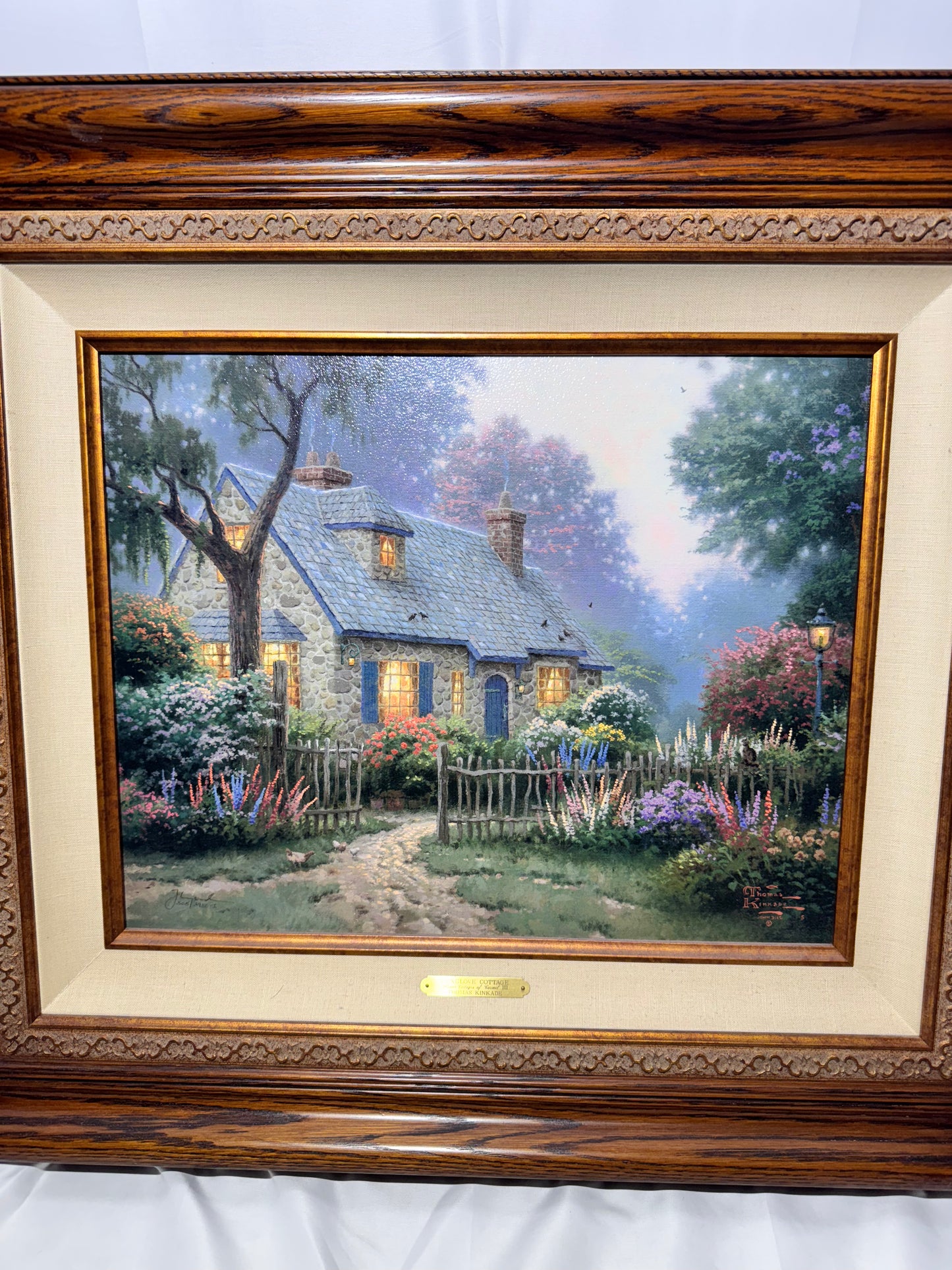 Thomas Kinkade – Foxglove Cottage (Flower Cottages of Carmel III) – Signed & Numbered Framed Canvas