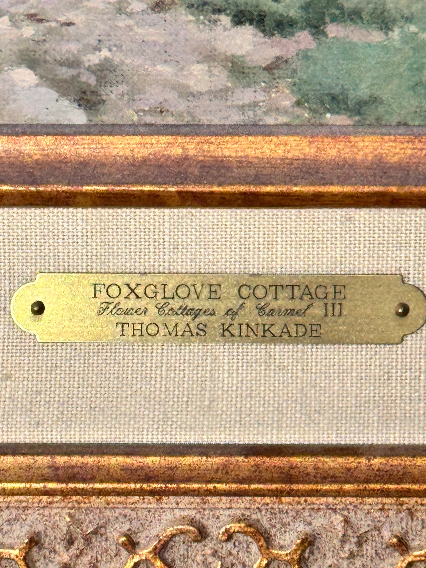 Thomas Kinkade – Foxglove Cottage (Flower Cottages of Carmel III) – Signed & Numbered Framed Canvas