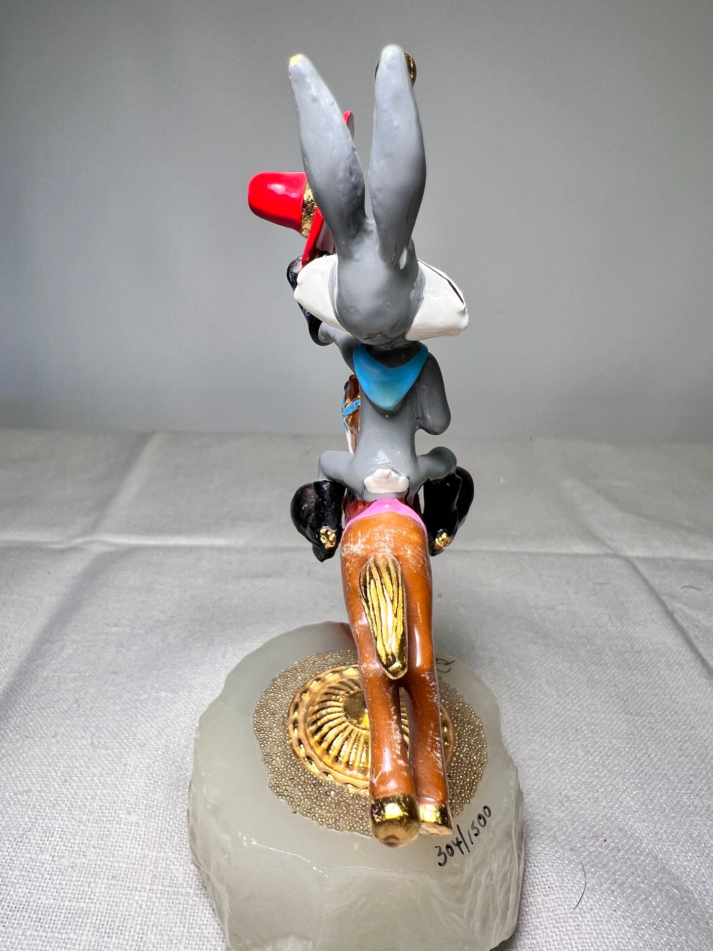 Ron Lee - Bugs Bunny on a carousel horse -6“ statue-1992 -signed and numbered 304/1500 Looney Tunes – Warner Brothers – stone base ￼