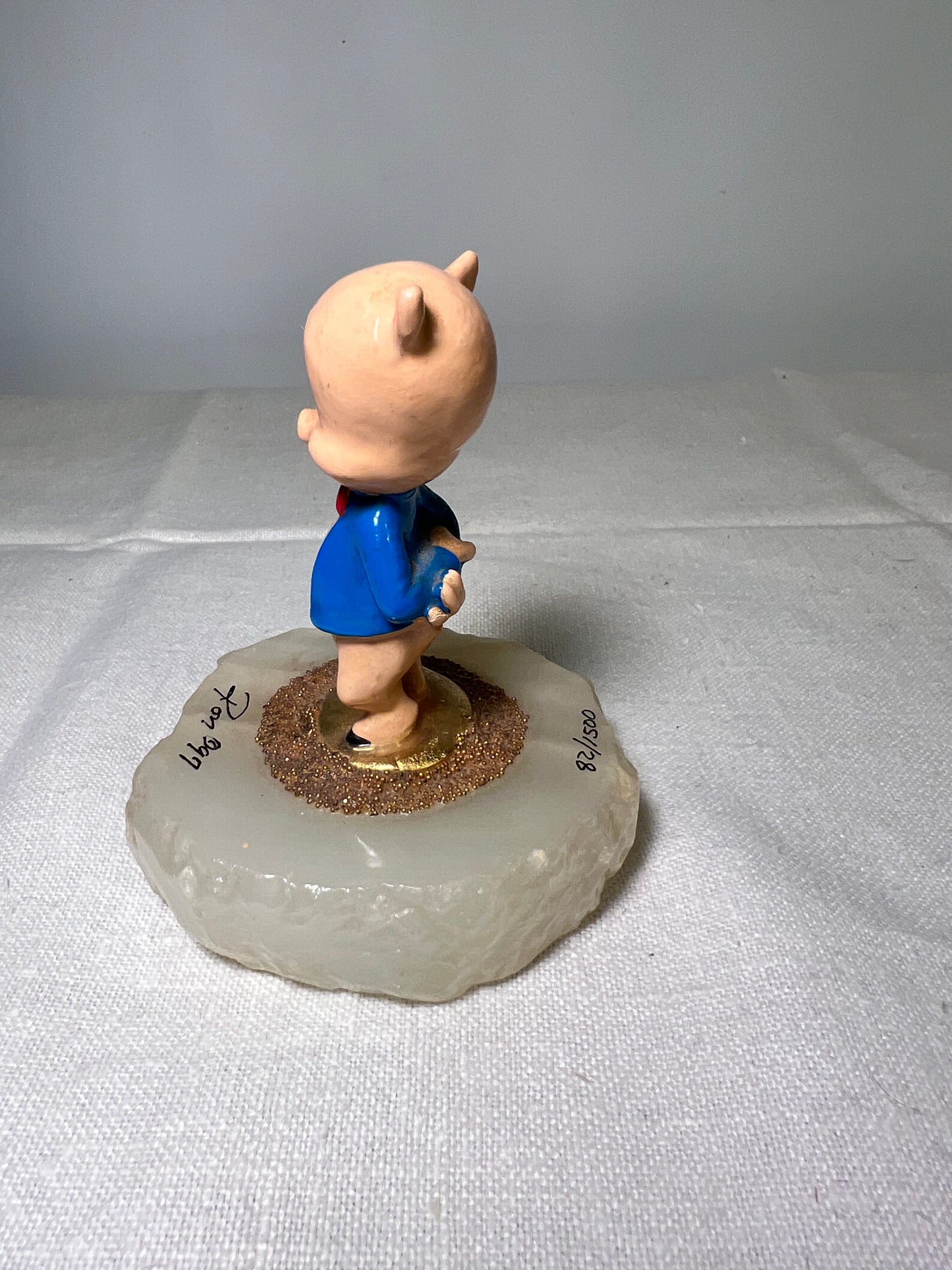 Ron Lee- Porky Pig- 4” statue- 1997- signed and numbered 82/1500- Looney Tunes- Warner Brothers- stone base