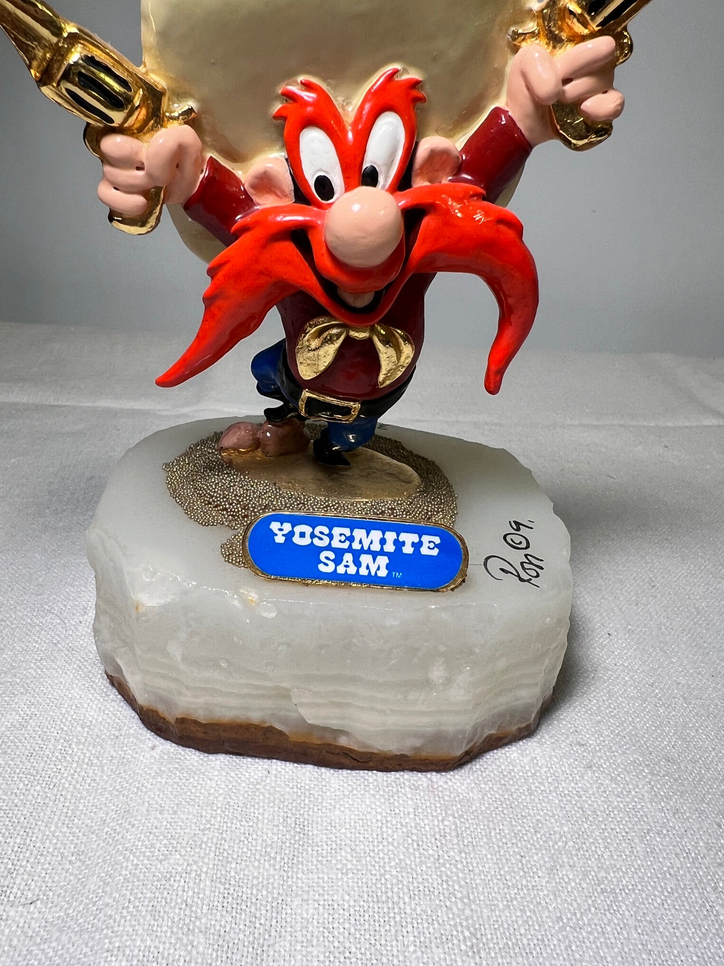 Ron Lee- Yosemite Sam - guns and smoke- 5.5” statue- signed and numbered 356/2750 -Looney Tunes-Warner Brothers- stone base