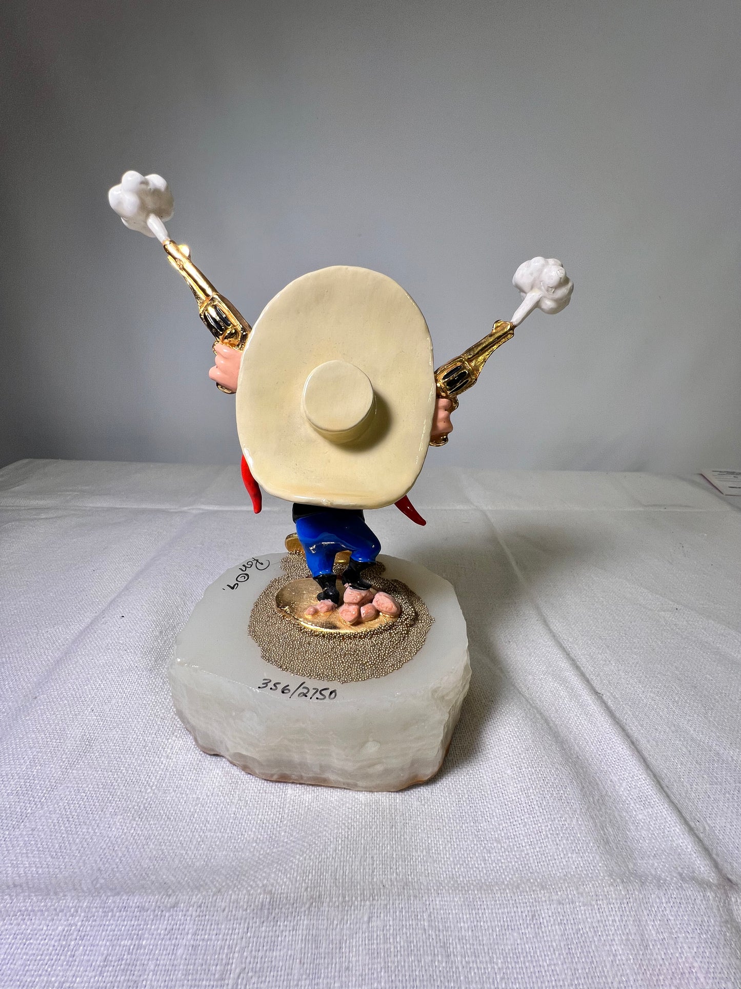 Ron Lee- Yosemite Sam - guns and smoke- 5.5” statue- signed and numbered 356/2750 -Looney Tunes-Warner Brothers- stone base