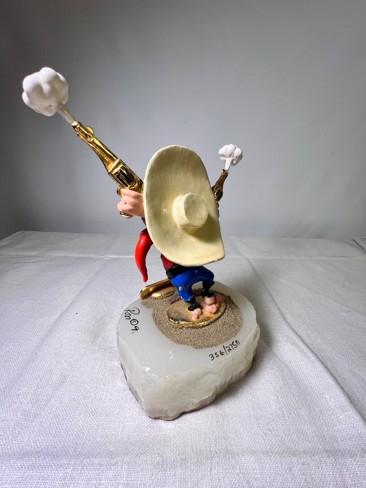 Ron Lee- Yosemite Sam - guns and smoke- 5.5” statue- signed and numbered 356/2750 -Looney Tunes-Warner Brothers- stone base