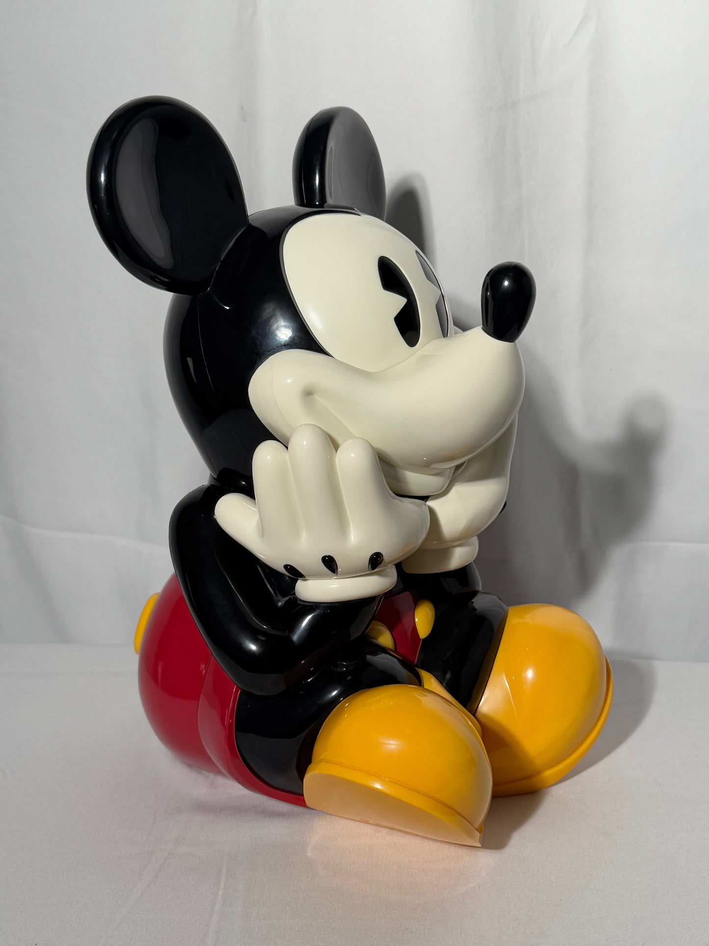 Talking Mickey Mouse Cookie Jar- hard plastic- “Gosh is it snack time again” - tested and works - Disney