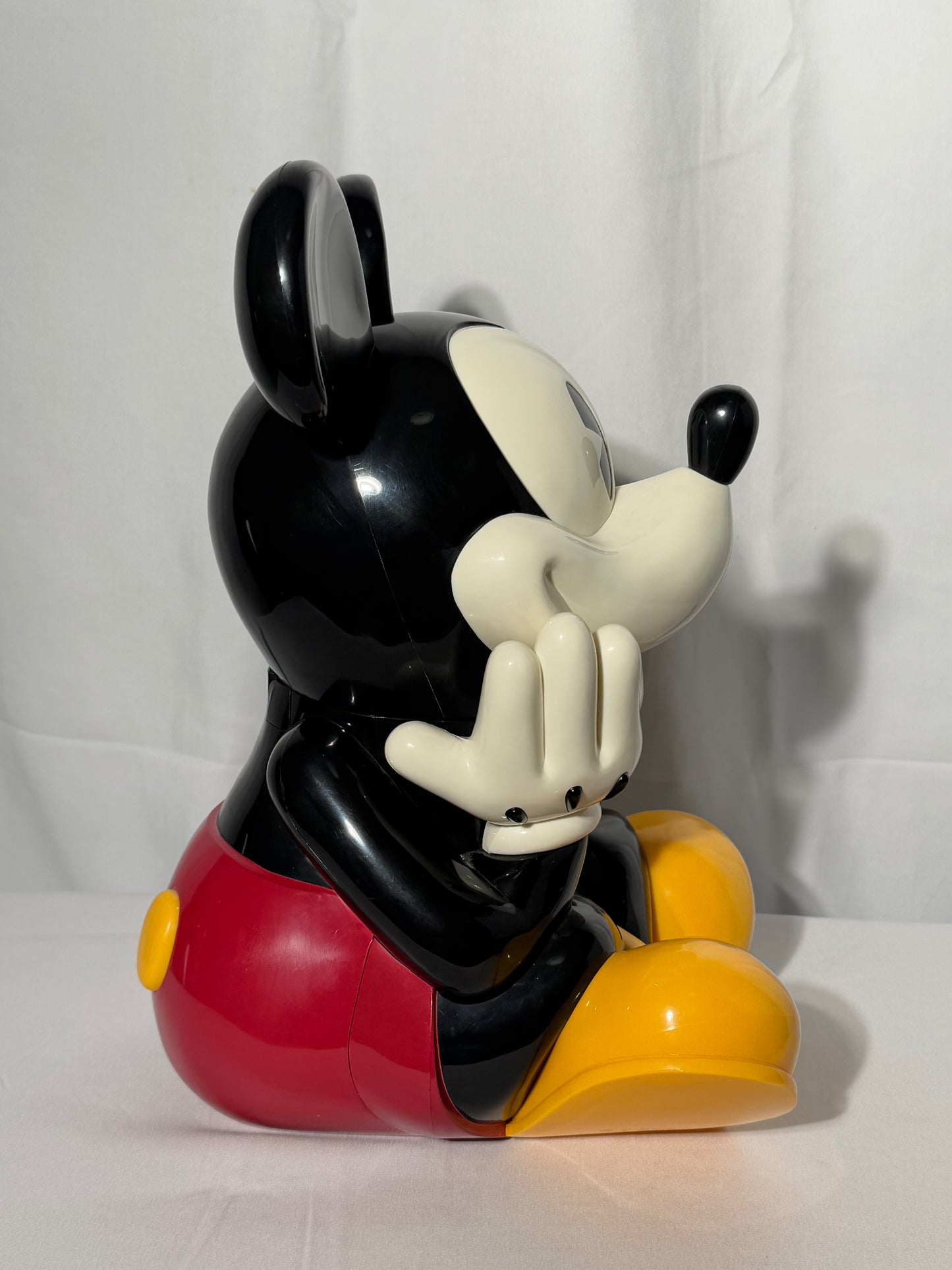 Talking Mickey Mouse Cookie Jar- hard plastic- “Gosh is it snack time again” - tested and works - Disney