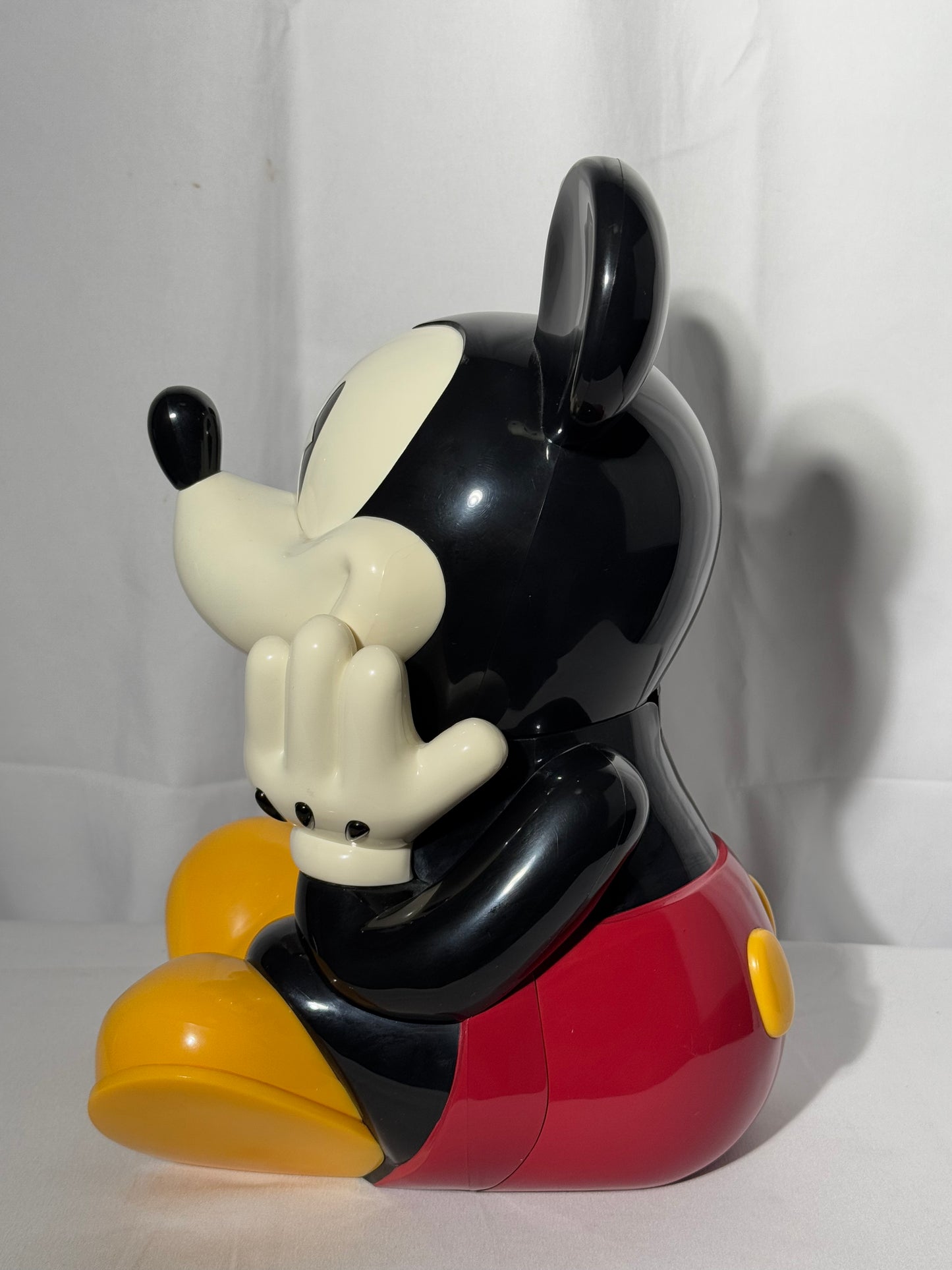 Talking Mickey Mouse Cookie Jar- hard plastic- “Gosh is it snack time again” - tested and works - Disney