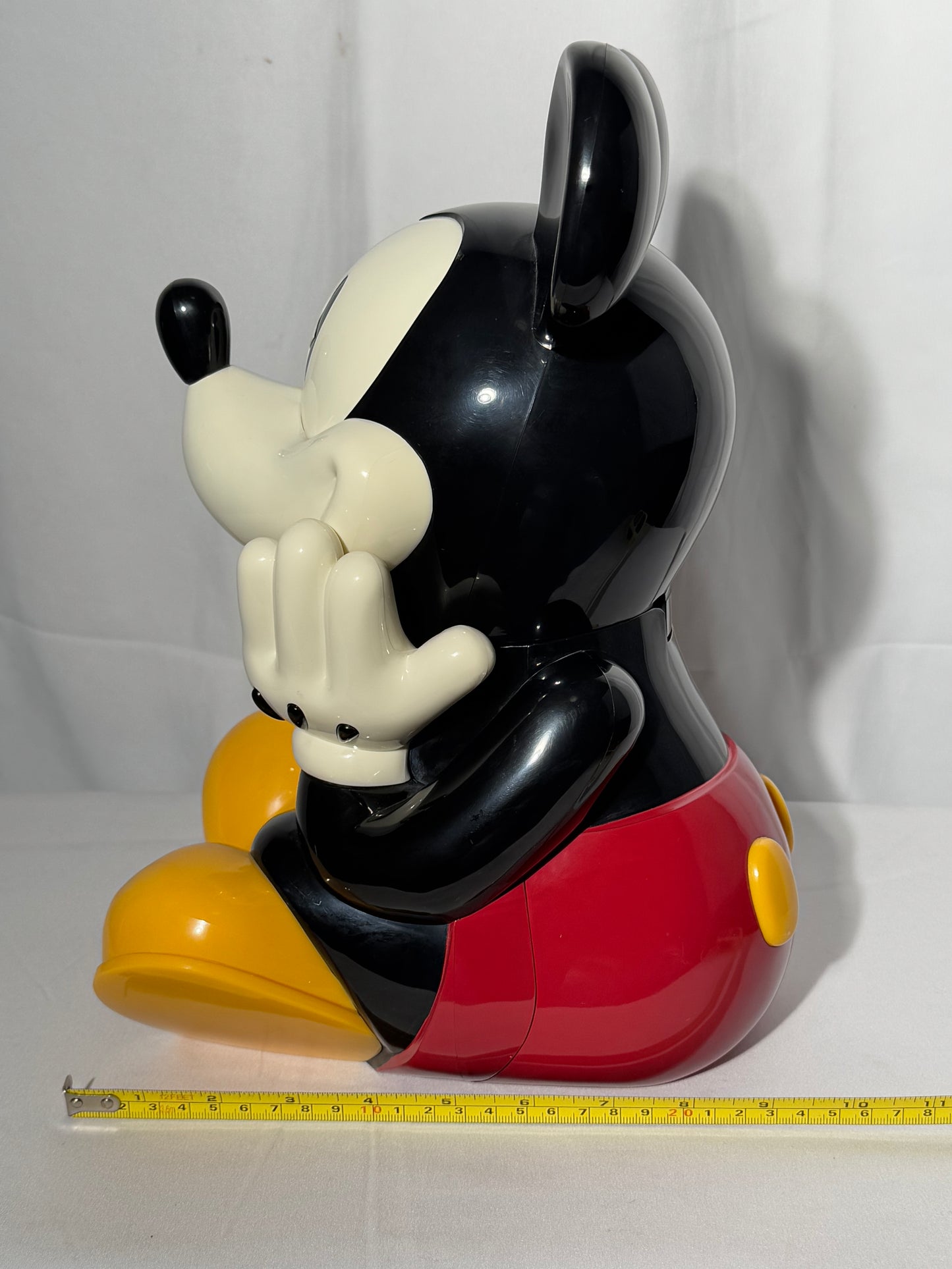 Talking Mickey Mouse Cookie Jar- hard plastic- “Gosh is it snack time again” - tested and works - Disney