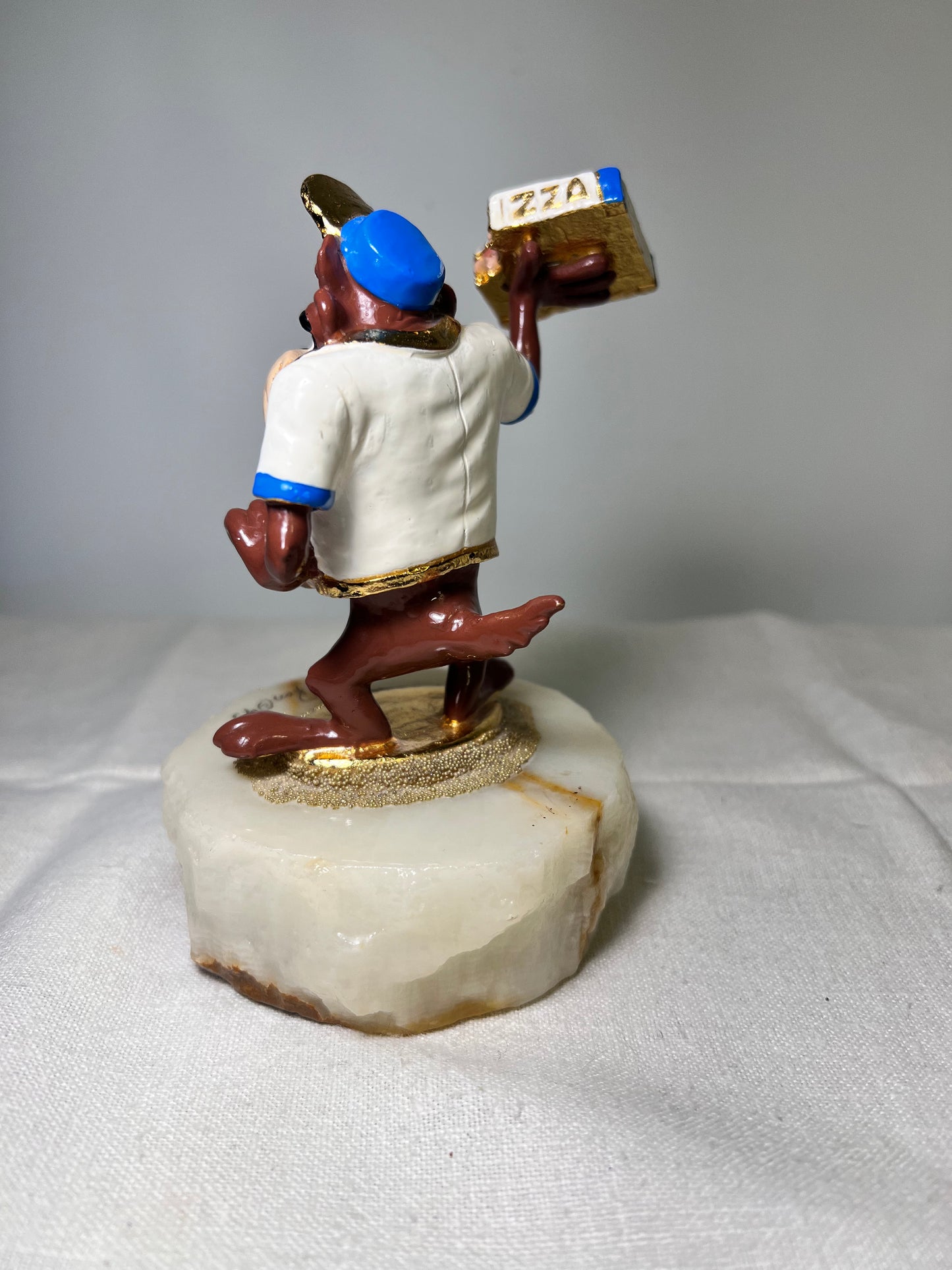 Ron Lee - Taz- Me Deliver- 5” statue- signed and numbered- number is faded- Looney Tunes-1993- stone base