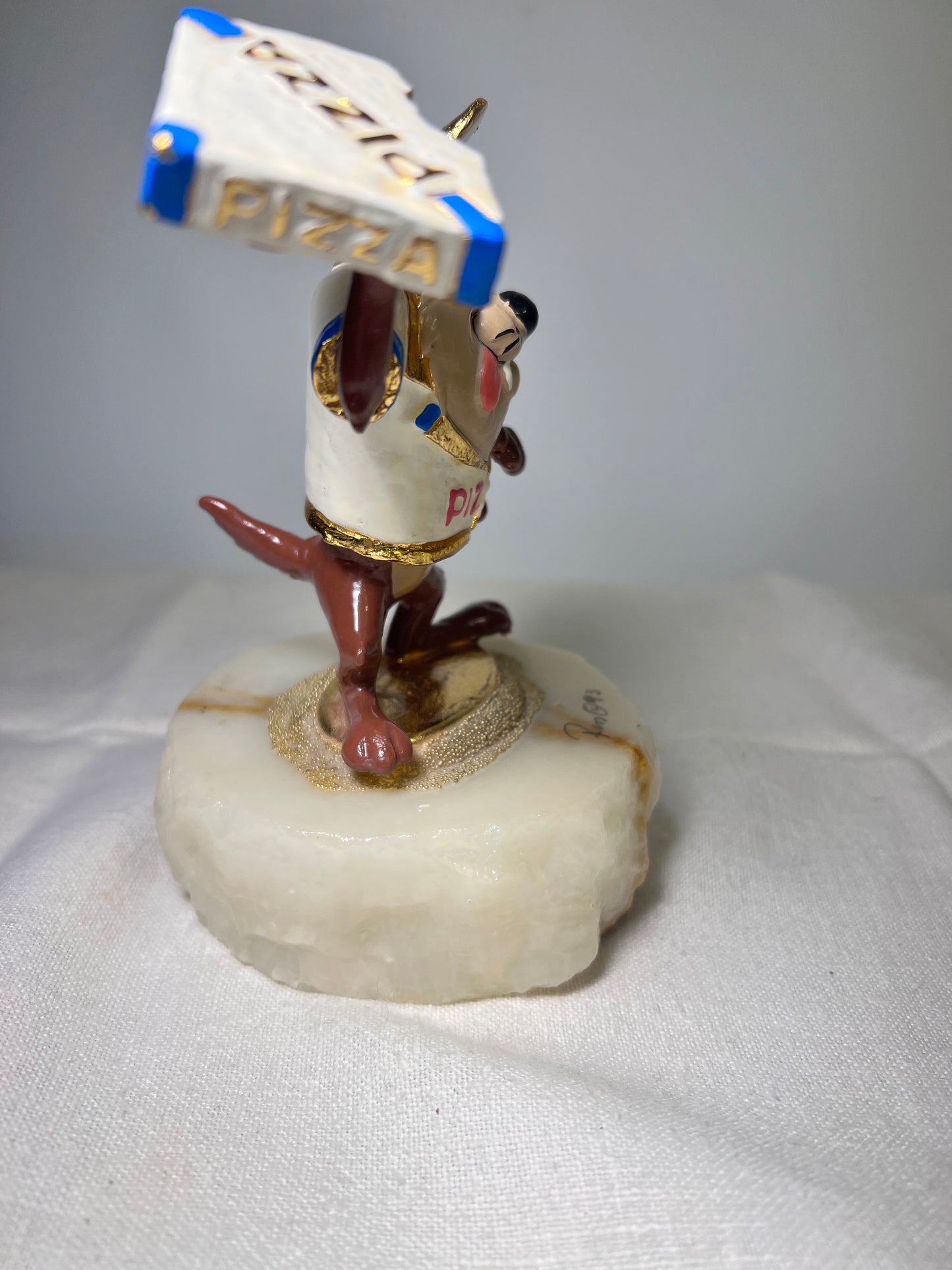 Ron Lee - Taz- Me Deliver- 5” statue- signed and numbered- number is faded- Looney Tunes-1993- stone base