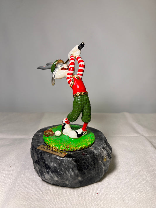 Ron Lee- Bugs Bunny- A Hare Under Par- Golfing- signed and numbered 808/1000- 1992- looney tunes- stone base