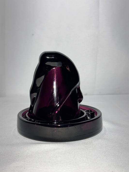 Bottoms Up - Shot glass w/Coaster - Deep Purple- Art Deco