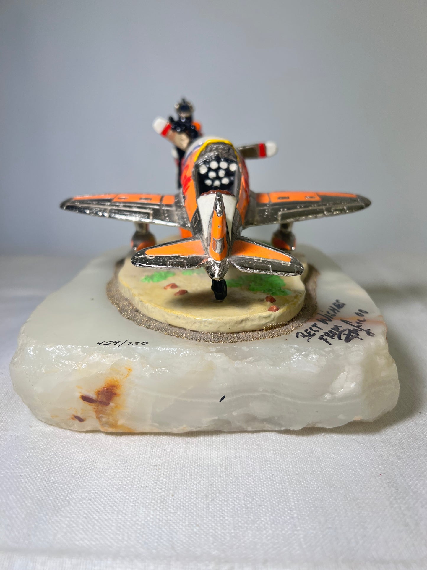 Ron Lee- Daffy Duck - The Baron -air Plane- signed and numbered 459/750- 1997 - Looney Tunes-Warner Brothers- stone base- 5” statue