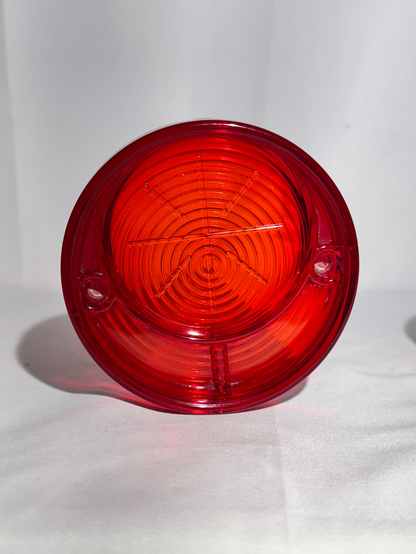 “Bottoms Up - Shot Glass w/coaster- art deco- Red/Amberina/ cadmium