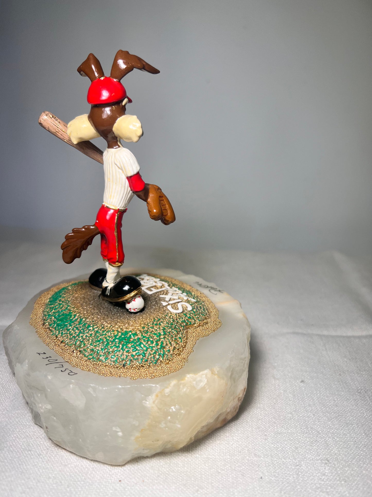 Ron Lee - Wile E Coyote- Six Flags-6” statue- Baseball - signed and numbered 230\750- Looney Tunes-Warner Brothers- stone base