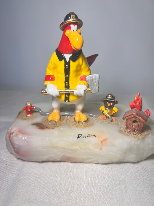 Ron Lee - Foghorn Leghorn-H2O- signed and numbered 29/1200 - 1995 - Looney Tunes- Warner Brothers -6” statue - stone base