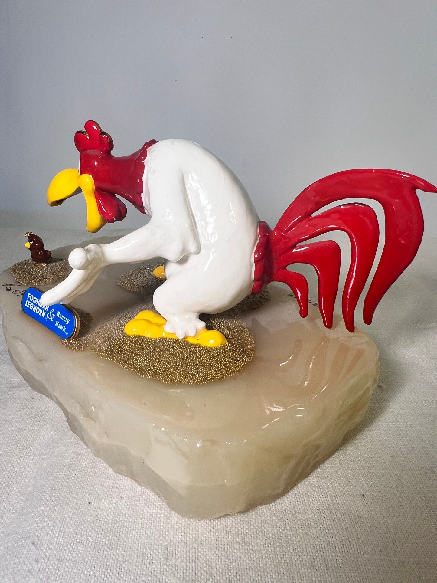 Ron Lee- Foghorn Leghorn & Henry Hawk- 4.5” statue- 1991- signed and numbered 700/2750-Looney tunes-Warner Brothers-Stone base ￼