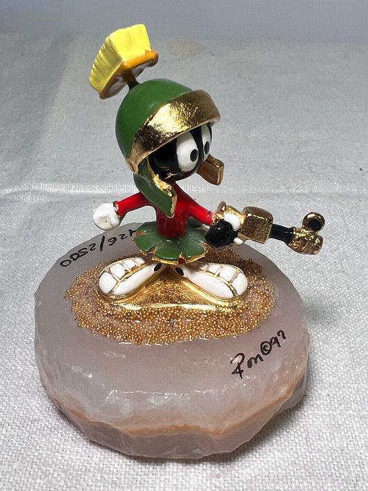 Ron Lee- 3” Marvin the Martian statue-signed in numbered 426/2500-1997-Looney Tunes-Warner Brothers-Stone base￼