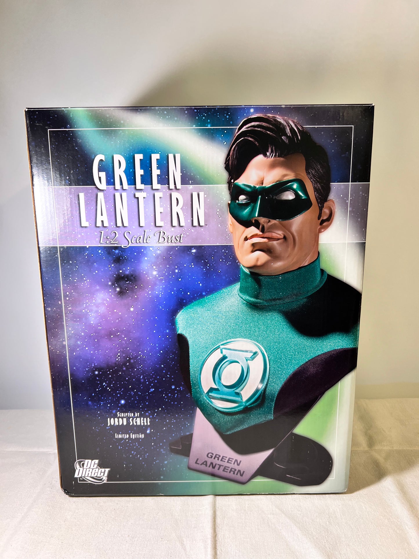 Green Lantern Bust - 13 1/2” - DC Comics - Hand Painted- Sculpted by Jordu Schell- 2010- Limited Edition 24/1000-original box