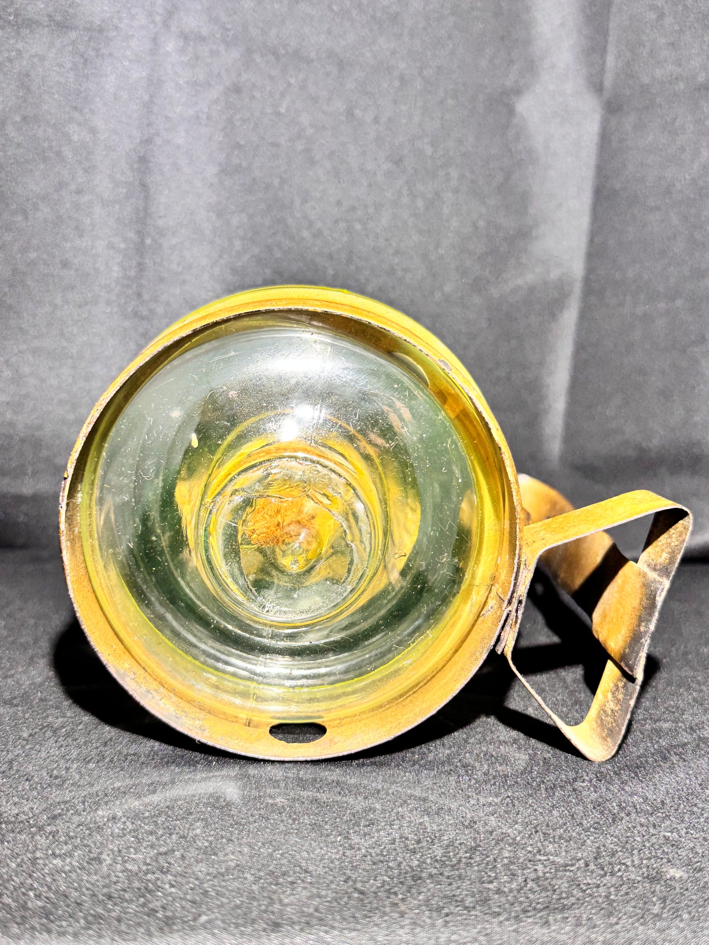 Uranium Glass Oil Lamp with Metal Hanging Wall Mount Base