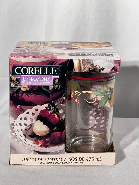 Corelle impression Glassware by Corning - Abundance - Set of Four - 16oz glasses