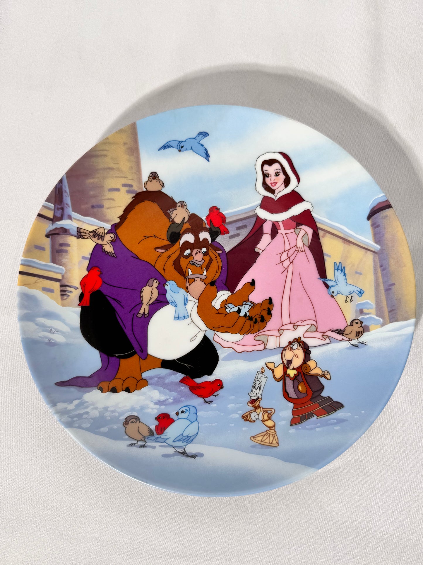 Beauty and the beast-collectors plate-Knowles-plate number 138D-warming up-Disney-certificate of authentication