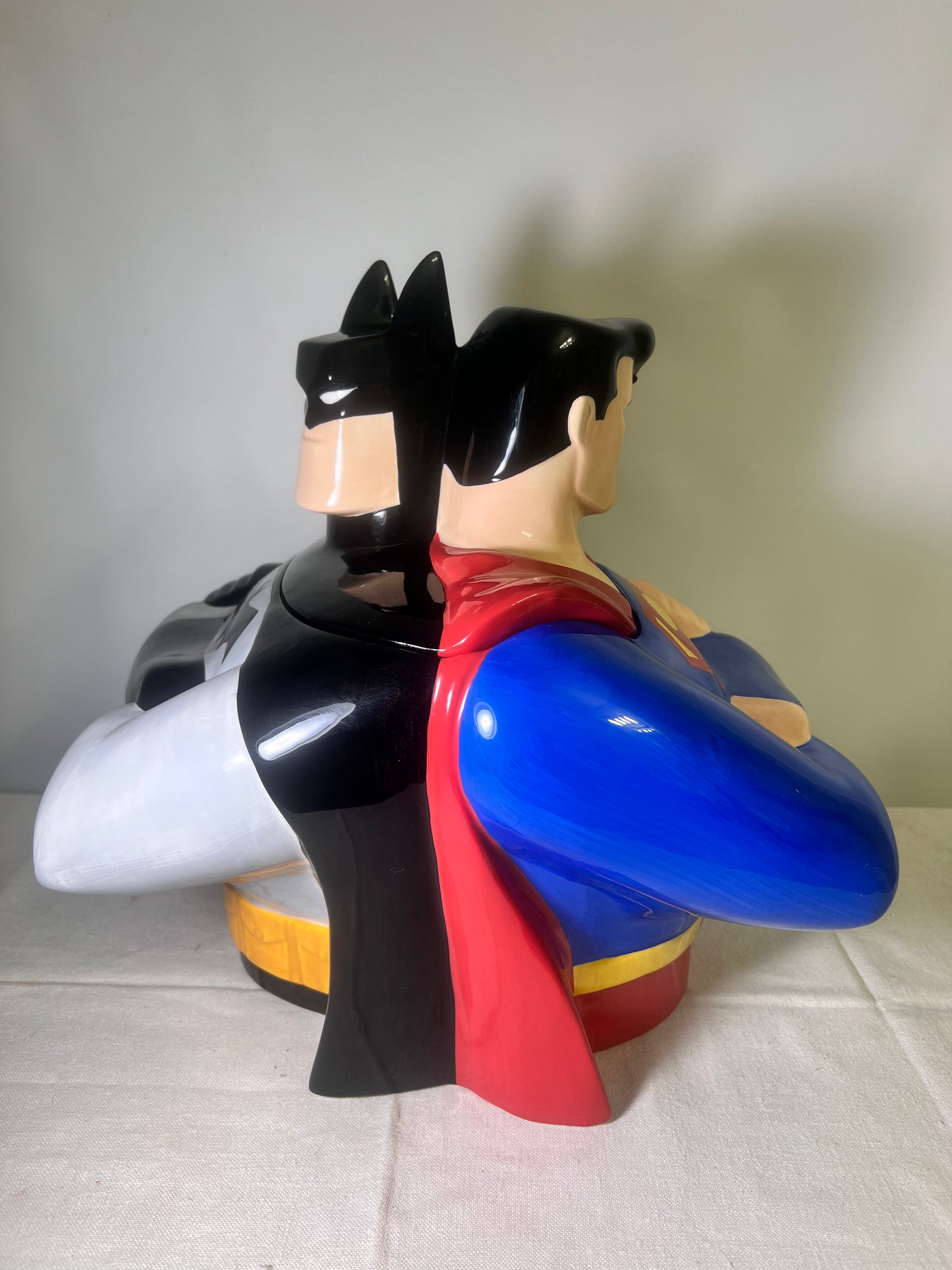 Double sided Batman & Superman - 12” Cookie Jar- Warner Brothers 1999- DC Comics