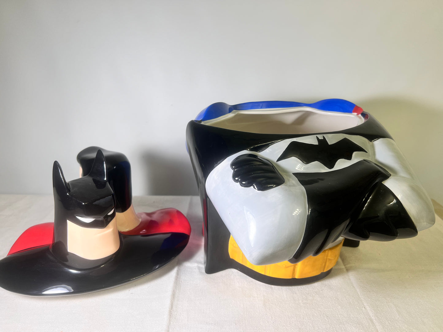 Double sided Batman & Superman - 12” Cookie Jar- Warner Brothers 1999- DC Comics