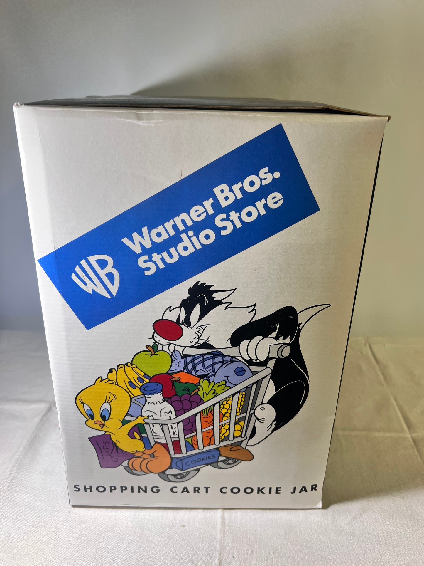 Tweety Bird and Sylvester-11” Shopping Cart Cookie Jar- Warner Brothers- Looney Tunes-1999