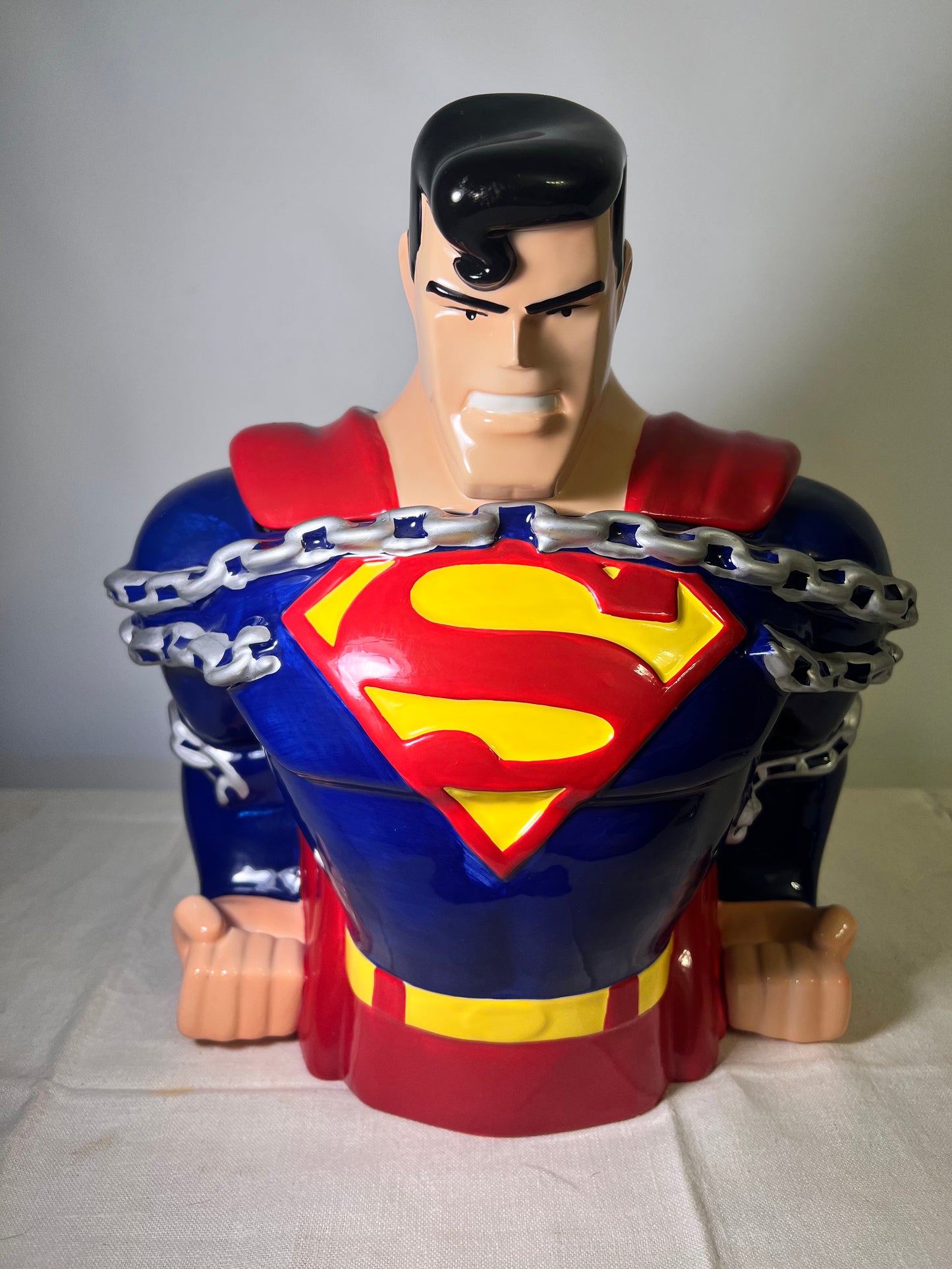 Super Man -Chains- Warner Brothers- 12” cookie jar- DC Comic -1997