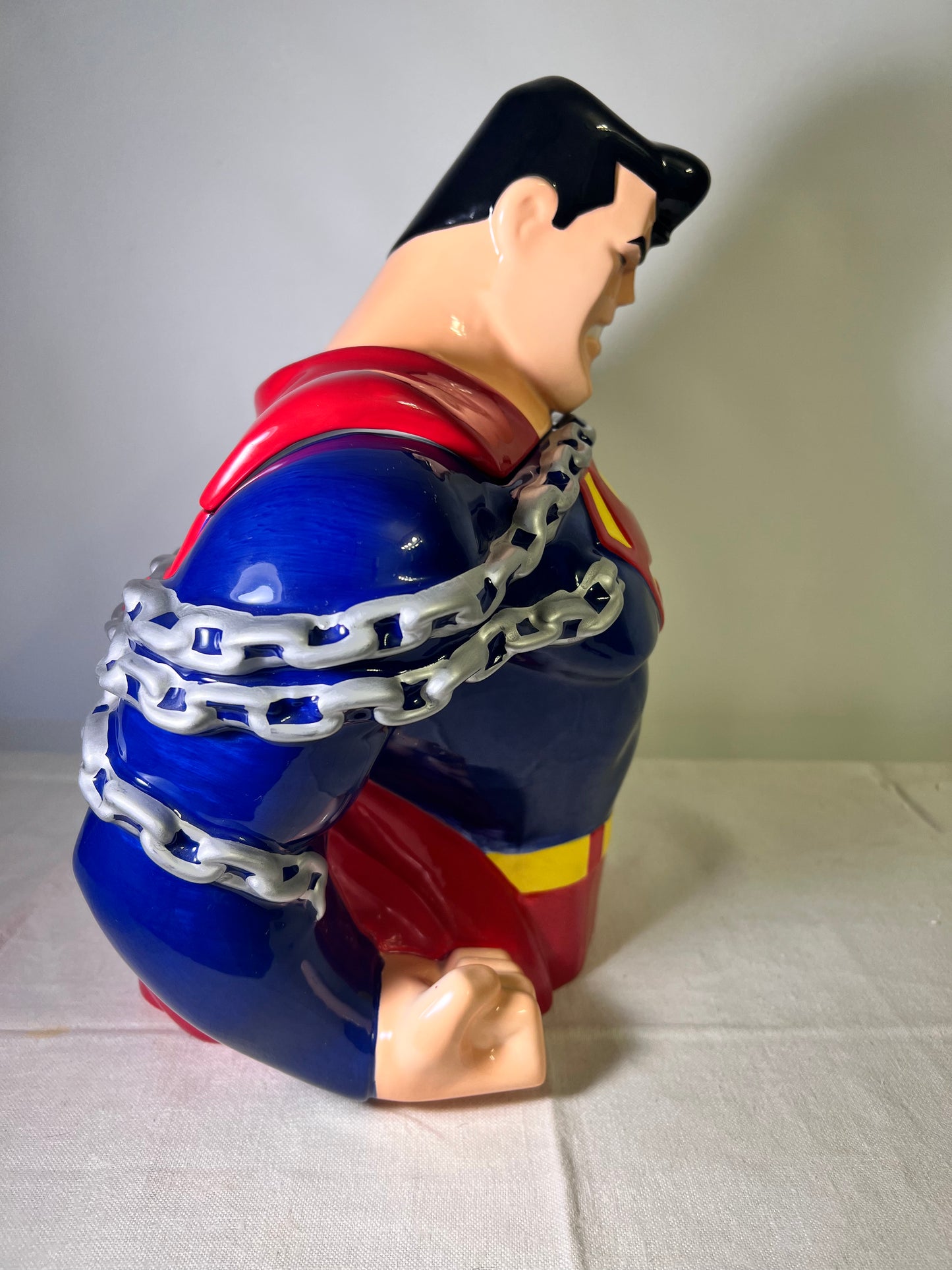 Super Man -Chains- Warner Brothers- 12” cookie jar- DC Comic -1997