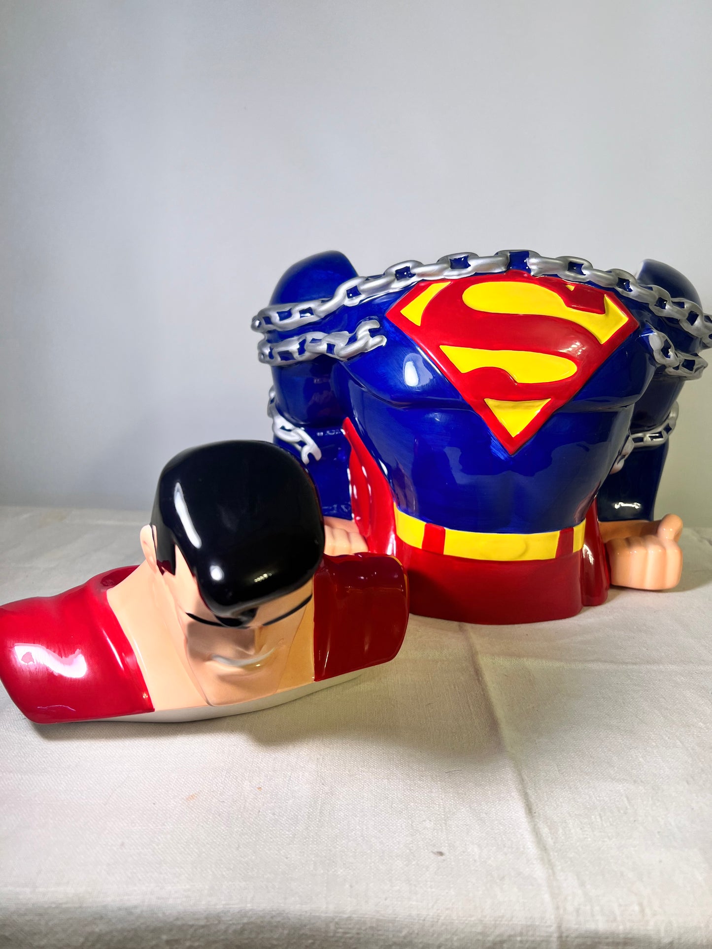 Super Man -Chains- Warner Brothers- 12” cookie jar- DC Comic -1997