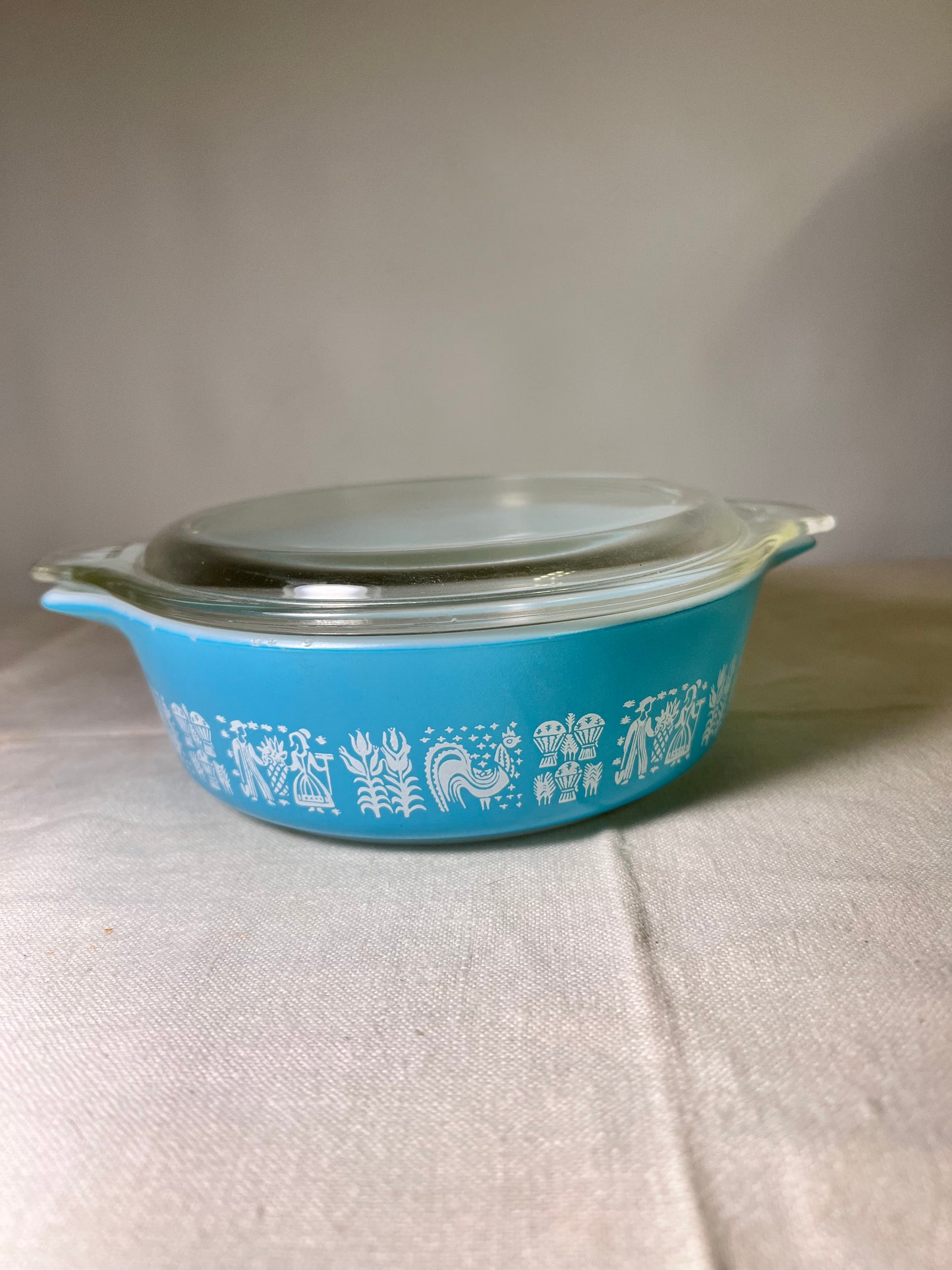 Pyrex- Amish Butter Print- 1pt. 471 -Lid 470-C