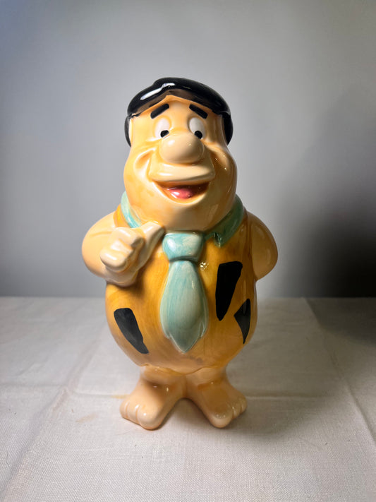 Fred Flintstone- 8 1/2 ceramic bank- Vandor -1990- Hand painted-Pelzman design