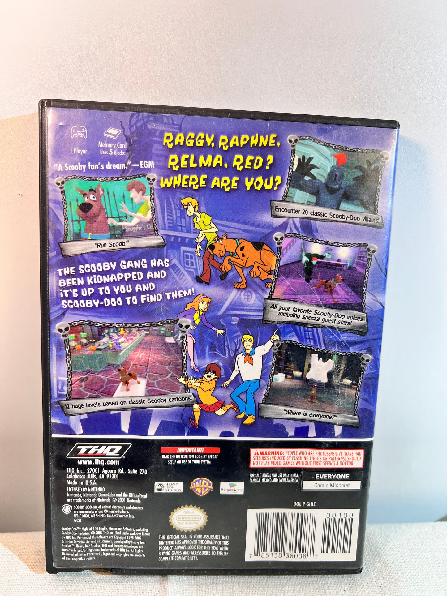 Nintendo Game Cube - Scooby Doo Night of 100 Frights- Game ,case and instructions manual