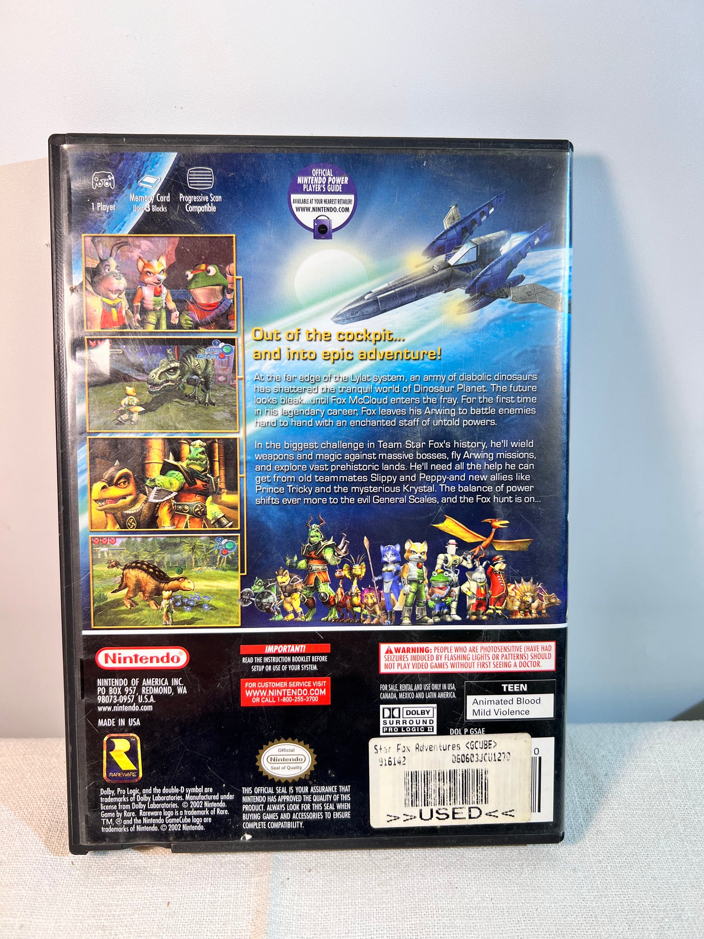 Nintendo Game Cube- Starfox Adventures- Game, case and instructions manual