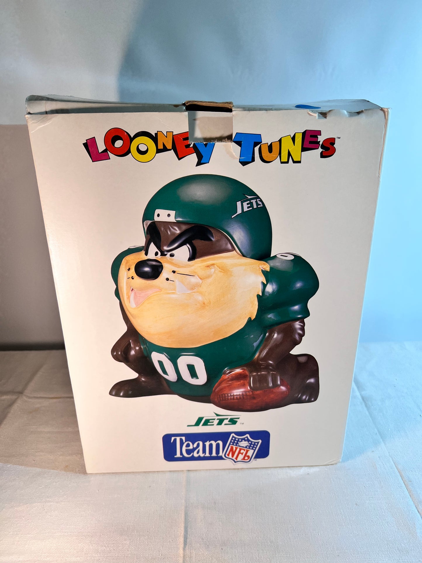 Taz -10” Cookie Jar- NFL Team- New York Jets- Looney Tunes-Warner Brothers- item# 6812- 1994