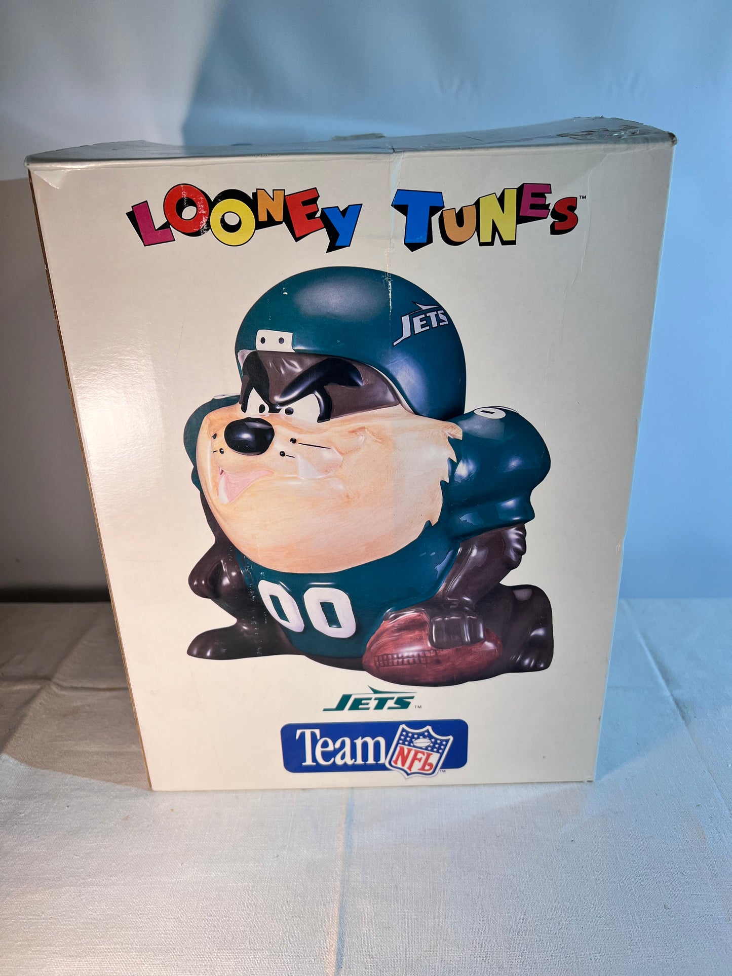 Taz -10” Cookie Jar- NFL Team- New York Jets- Looney Tunes-Warner Brothers- item# 6812- 1994