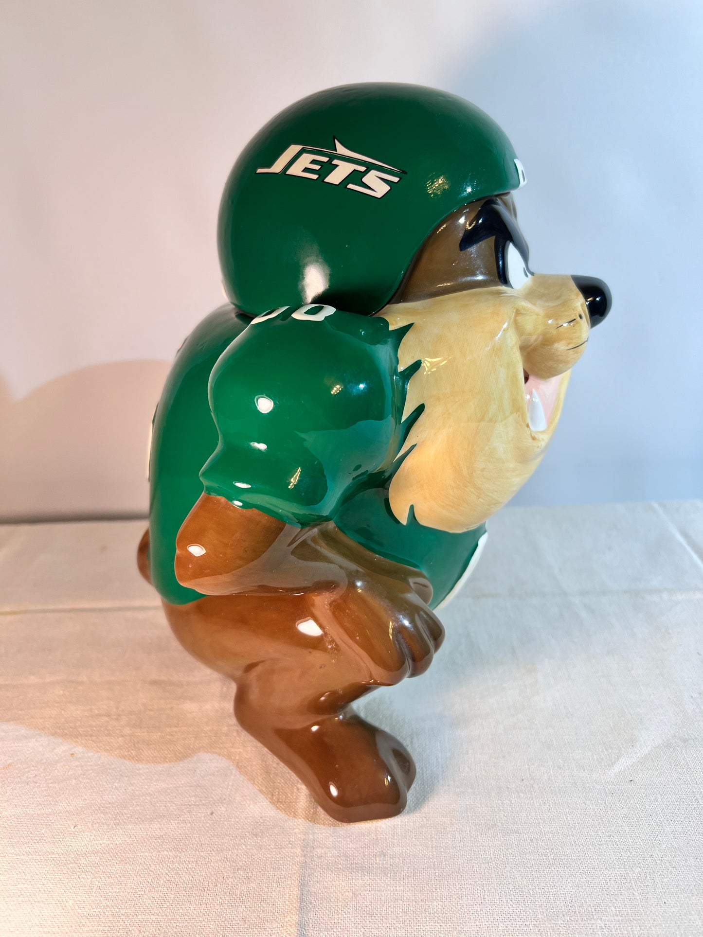 Taz -10” Cookie Jar- NFL Team- New York Jets- Looney Tunes-Warner Brothers- item# 6812- 1994