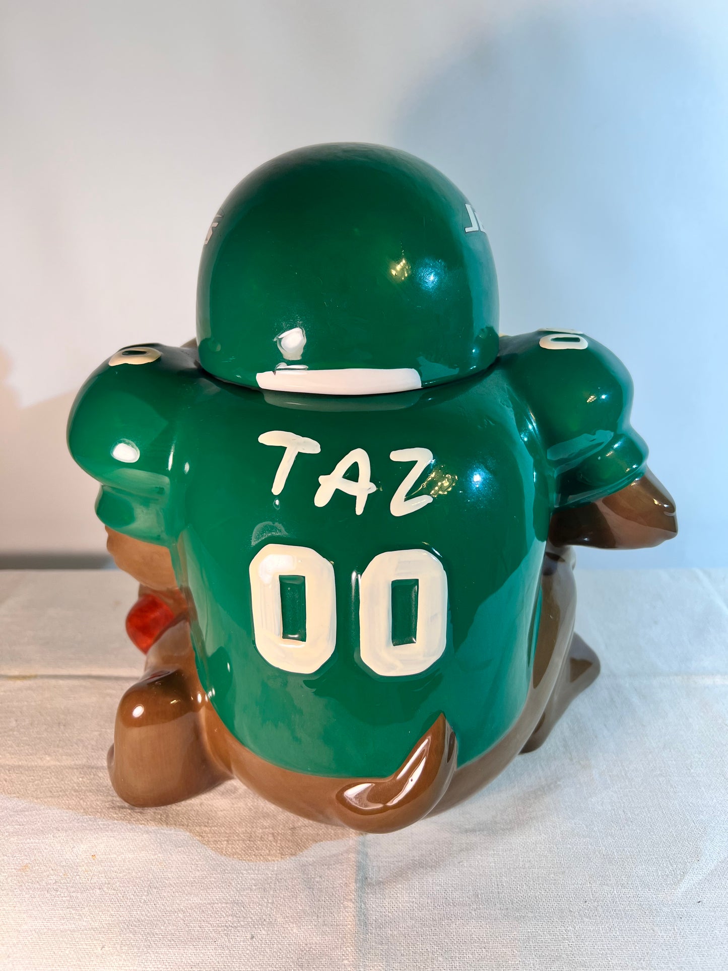 Taz -10” Cookie Jar- NFL Team- New York Jets- Looney Tunes-Warner Brothers- item# 6812- 1994