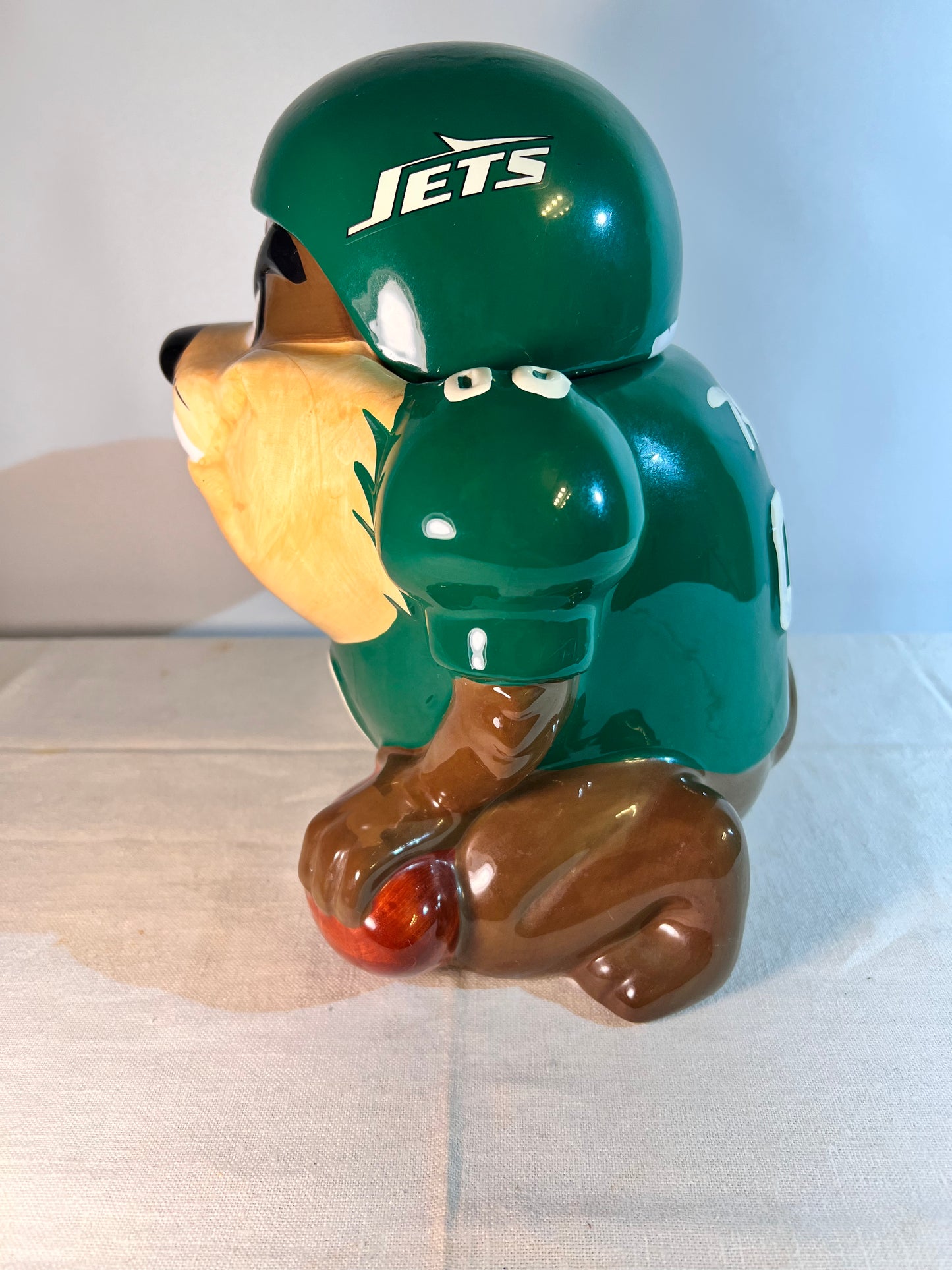 Taz -10” Cookie Jar- NFL Team- New York Jets- Looney Tunes-Warner Brothers- item# 6812- 1994