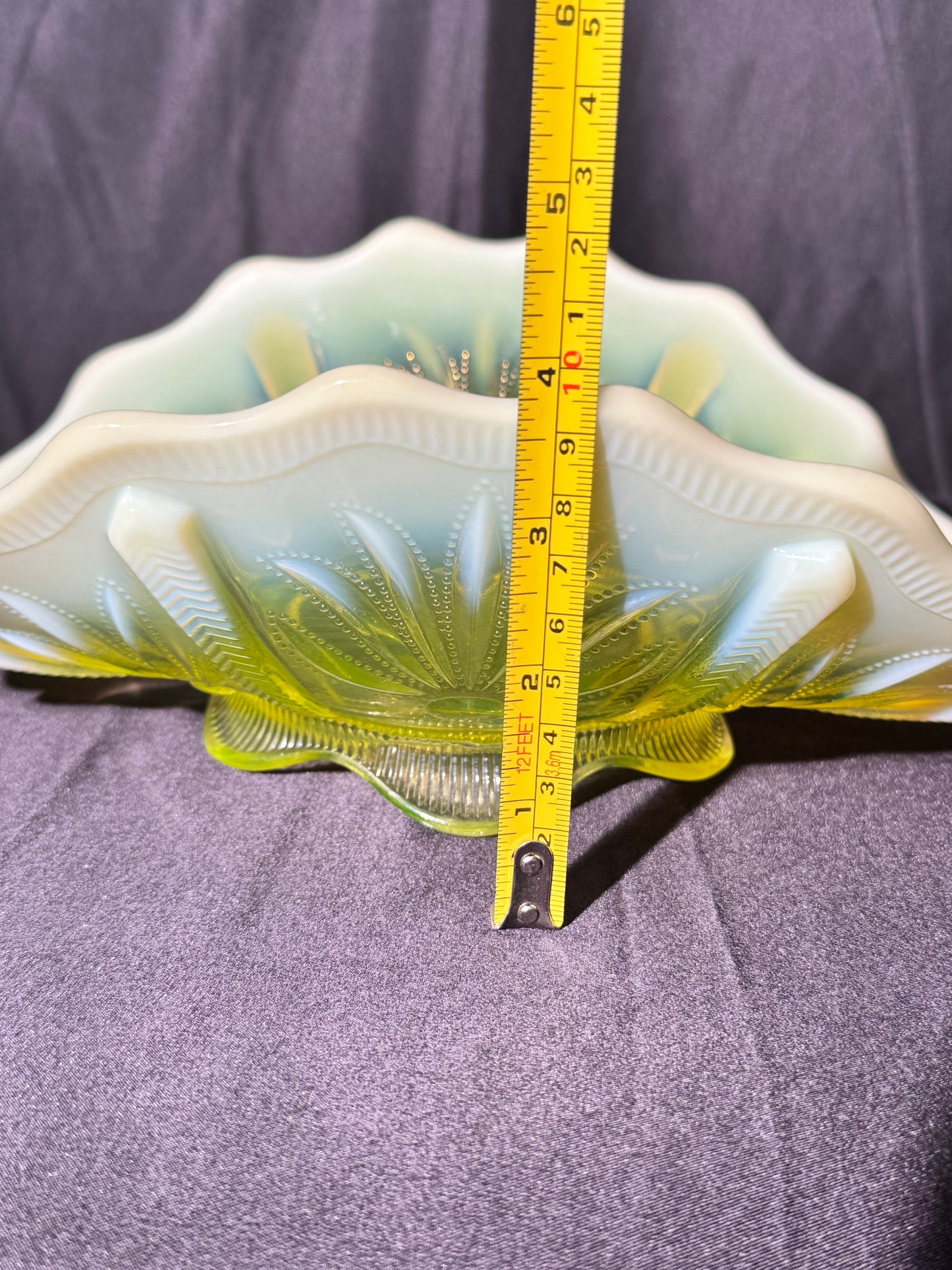 Uranium- Fenton - Cactus- Banana Bowl- Topaz Opalescent
